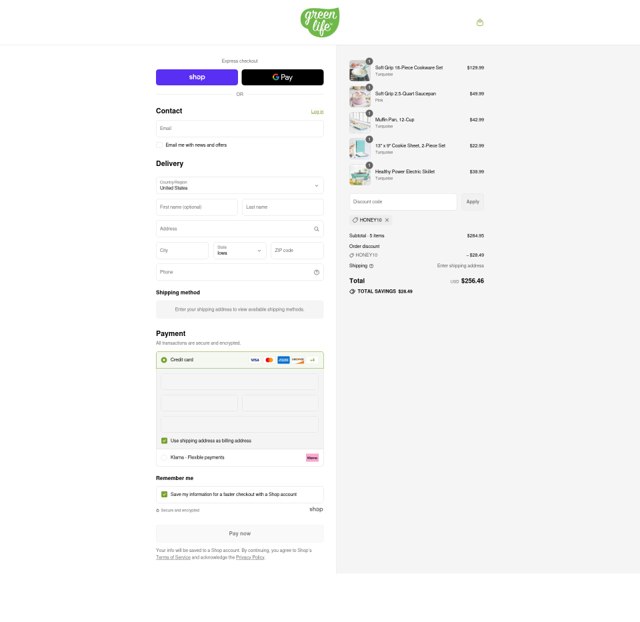 GreenLife checkout page showing GreenLife promo code box | Screenshot taken by SimplyCodes community member on Sep 5, 2025