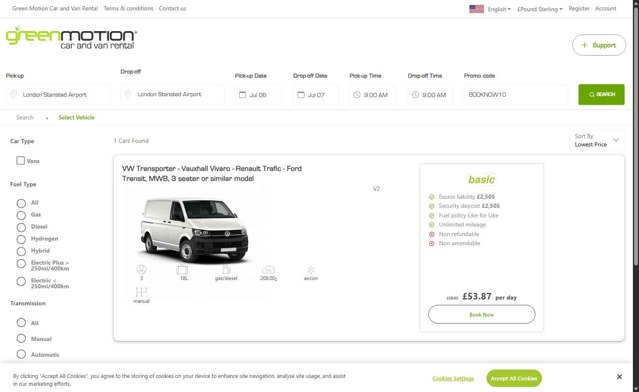 GreenMotion checkout page showing GreenMotion promo code box | Screenshot taken by SimplyCodes community member on Jul 5, 2025