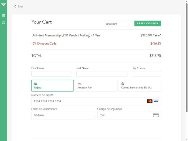 GreenVelope checkout page showing GreenVelope coupon code box | Screenshot taken by SimplyCodes community member on Aug 29, 2025