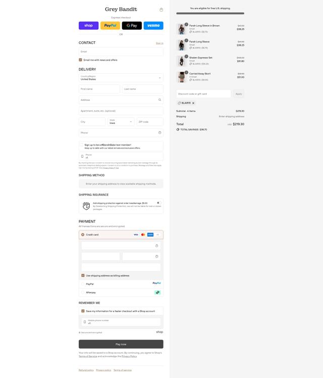 Grey Bandit checkout page showing Grey Bandit discount code box | Screenshot taken by SimplyCodes community member on Sep 11, 2025