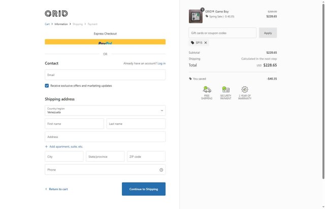 GRID Studio checkout page showing GRID Studio coupon code box | Screenshot taken by SimplyCodes community member on Sep 4, 2025