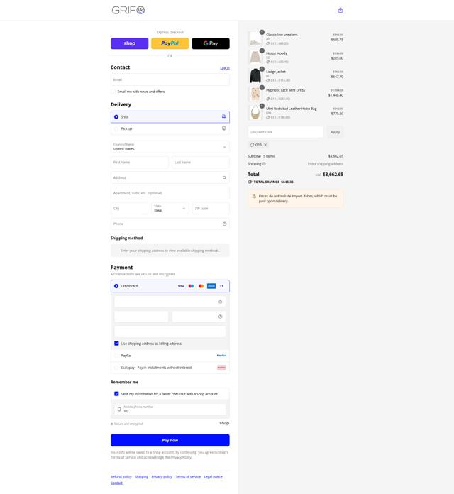 Grifo checkout page showing Grifo promo code box | Screenshot taken by SimplyCodes community member on Sep 6, 2025