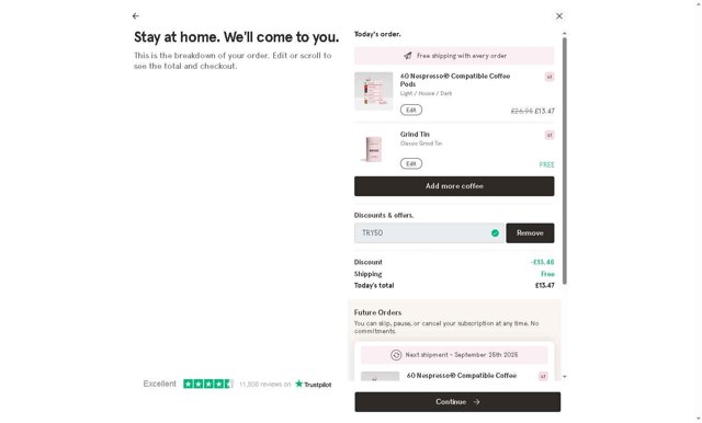 Grind checkout page showing Grind promo code box | Screenshot taken by SimplyCodes community member on Jul 31, 2025