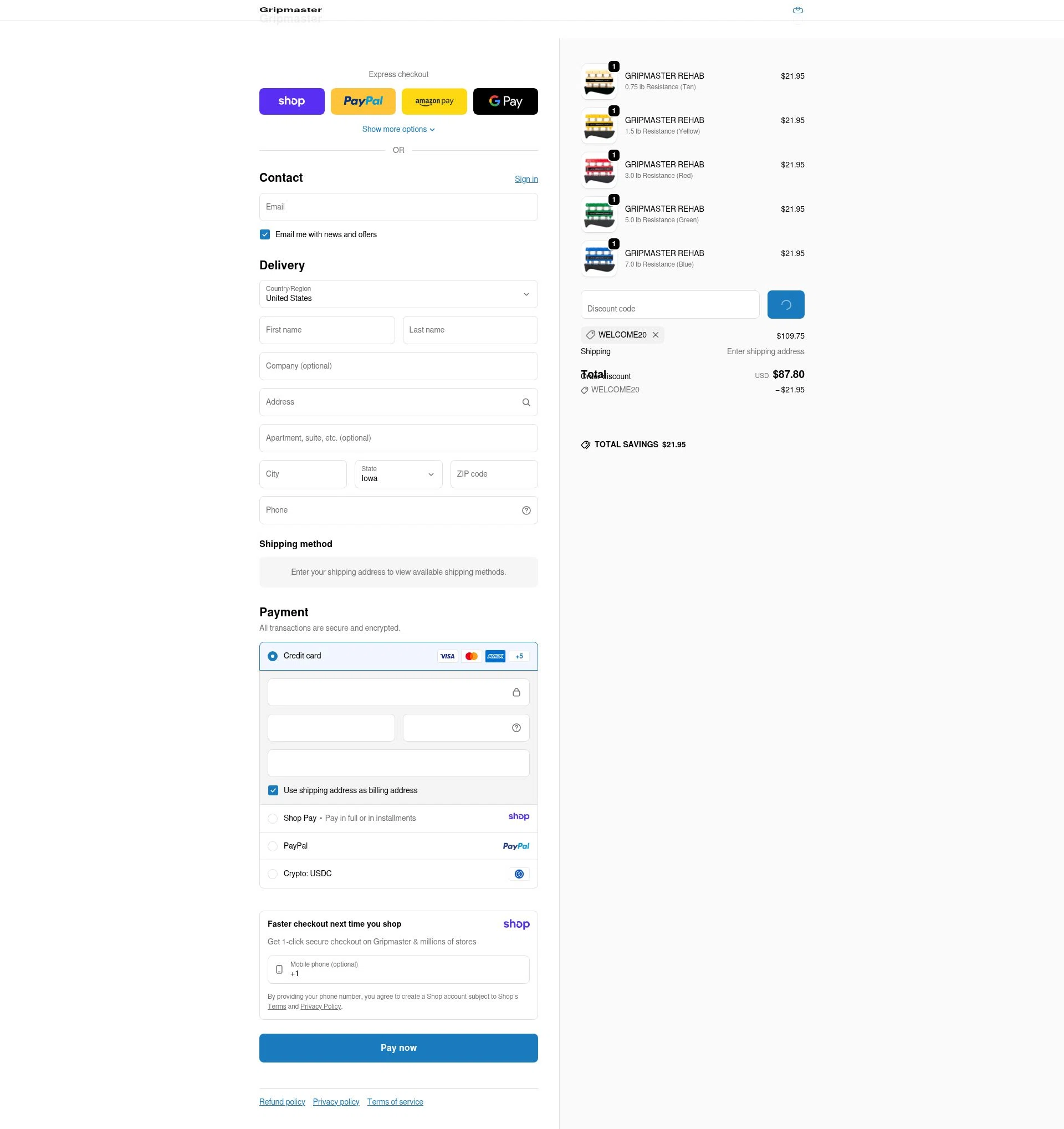 Gripmaster checkout page showing Gripmaster promo code box | Screenshot taken by SimplyCodes community member on Jan 13, 2026