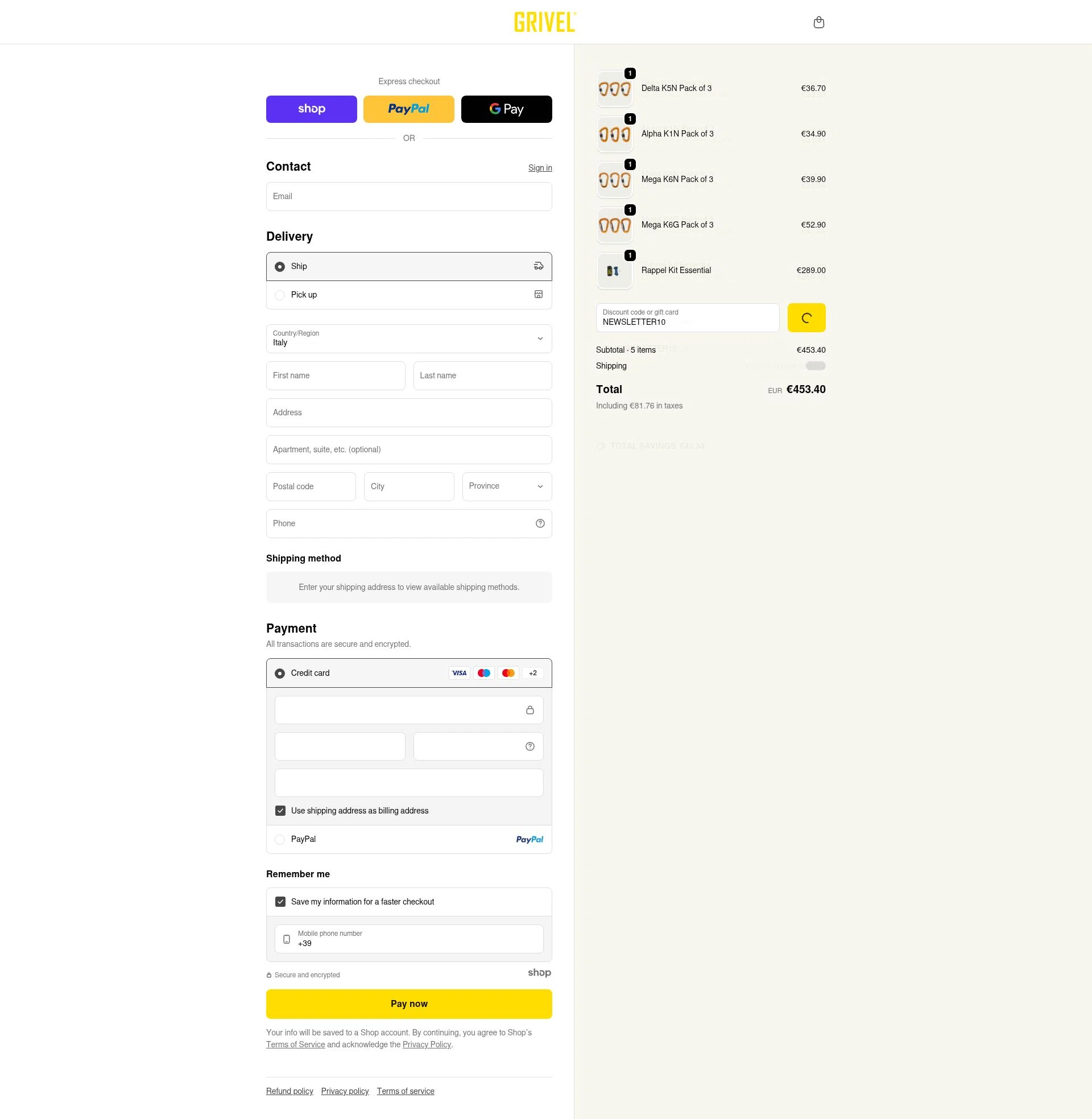 Grivel checkout page showing Grivel promo code box | Screenshot taken by SimplyCodes community member on Jan 1, 2026