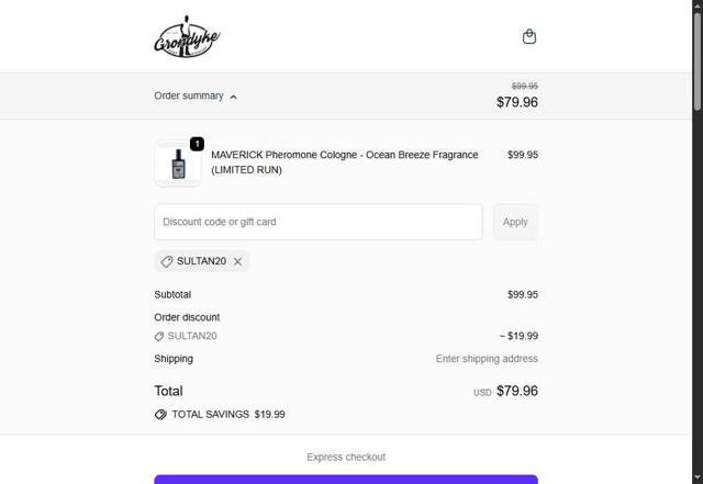Grondyke Soap checkout page showing Grondyke Soap discount code box | Screenshot taken by SimplyCodes community member on Sep 19, 2025