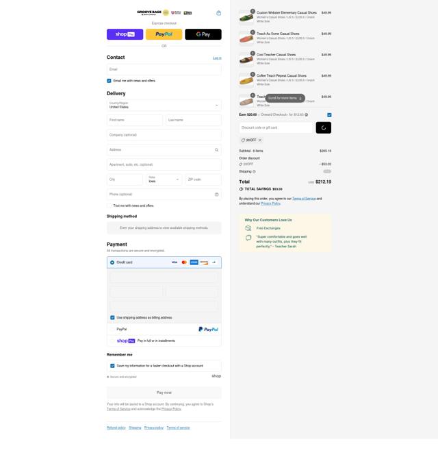 Groove Bags checkout page showing Groove Bags promo code box | Screenshot taken by SimplyCodes community member on Jul 30, 2025