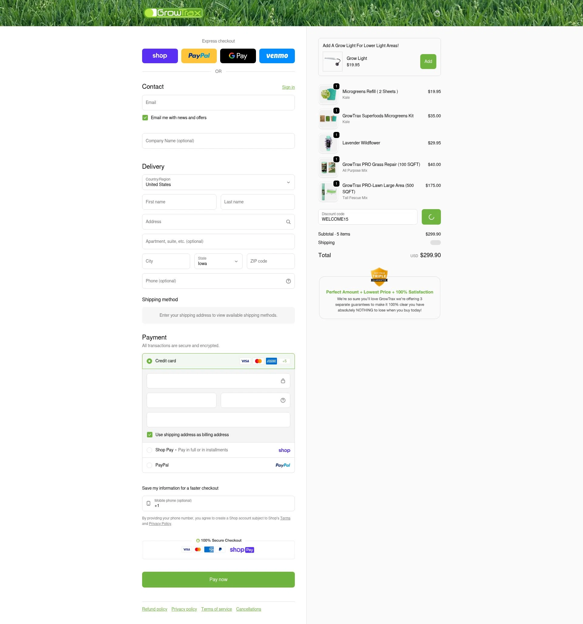 Grotrax checkout page showing Grotrax promo code box | Screenshot taken by SimplyCodes community member on Jan 30, 2026
