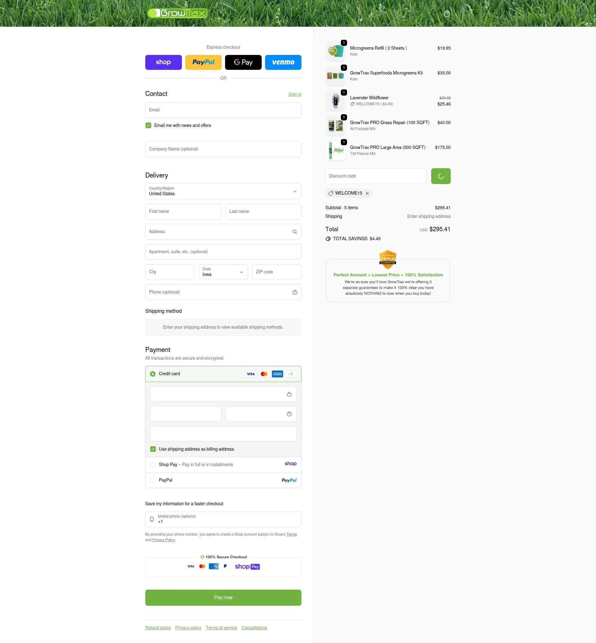 Grotrax checkout page showing Grotrax promo code box | Screenshot taken by SimplyCodes community member on Jan 16, 2026