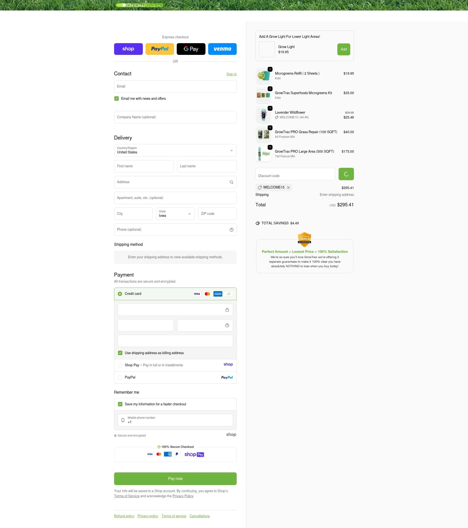 Grotrax checkout page showing Grotrax promo code box | Screenshot taken by SimplyCodes community member on Jan 6, 2026