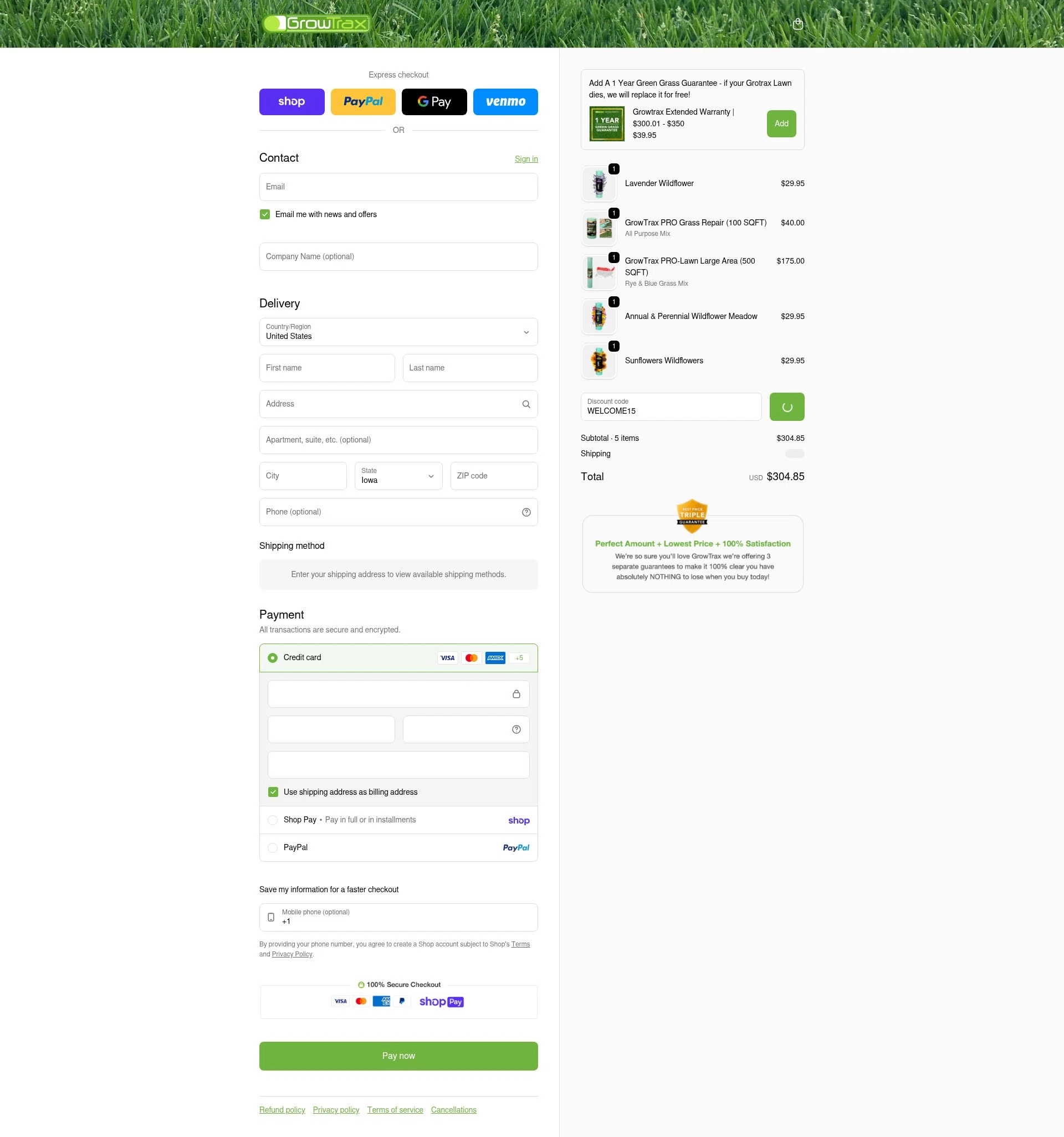 Grotrax checkout page showing Grotrax promo code box | Screenshot taken by SimplyCodes community member on Feb 4, 2026