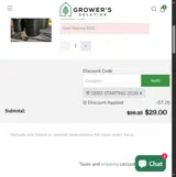 SEEDSTARTING2026 coupon verification screenshot