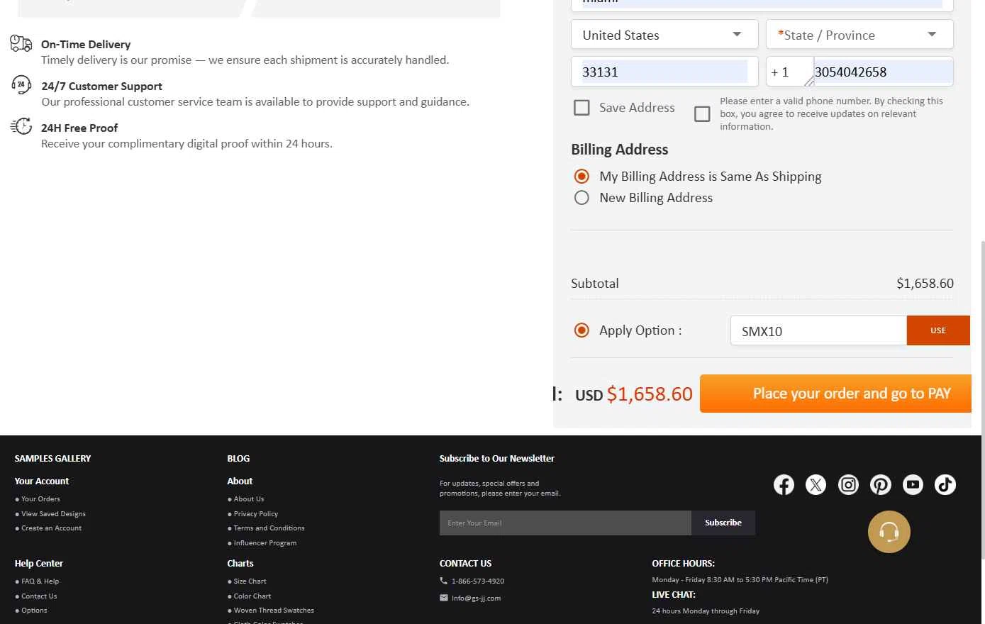 GS-JJ checkout page showing GS-JJ coupon code box | Screenshot taken by SimplyCodes community member on Jul 2, 2025