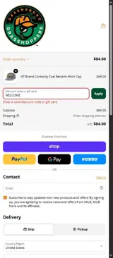 Greensboro Grasshoppers coupon verification screenshot