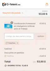 Ve coupon verification screenshot