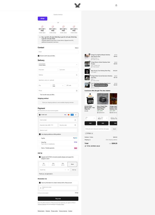 GTHIC checkout page showing GTHIC coupon code box | Screenshot taken by SimplyCodes community member on Sep 13, 2025