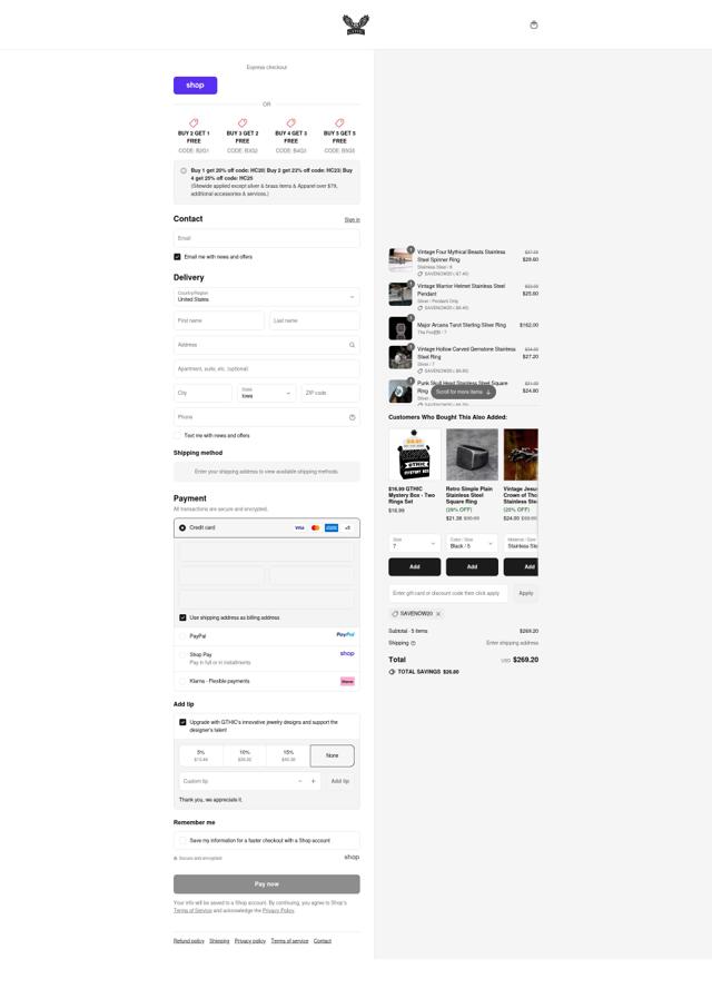 GTHIC checkout page showing GTHIC coupon code box | Screenshot taken by SimplyCodes community member on Sep 13, 2025
