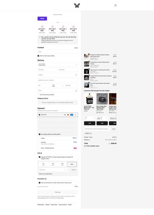 GTHIC checkout page showing GTHIC coupon code box | Screenshot taken by SimplyCodes community member on Sep 13, 2025