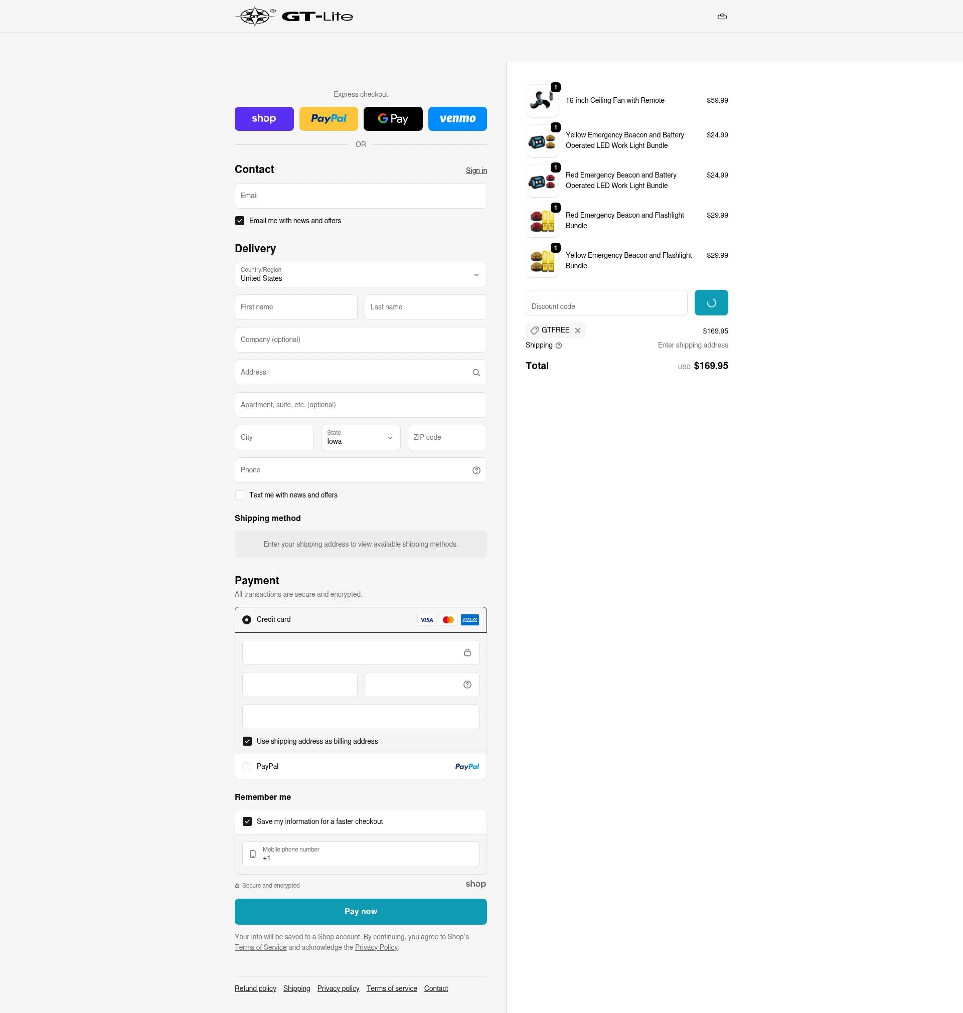 GT Lite checkout page showing GT Lite promo code box | Screenshot taken by SimplyCodes community member on Jan 7, 2026