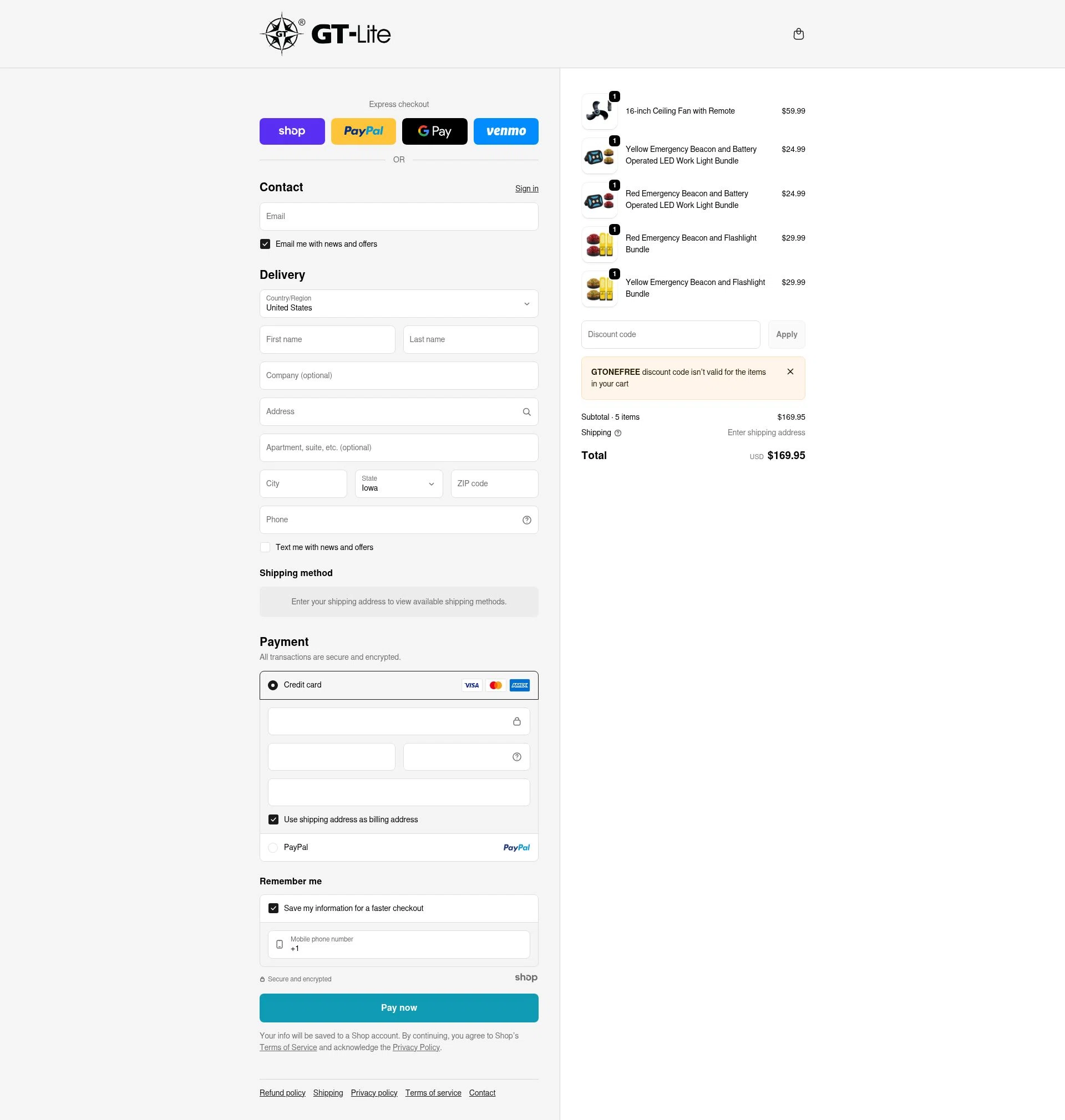 GT Lite checkout page showing GT Lite promo code box | Screenshot taken by SimplyCodes community member on Jan 2, 2026