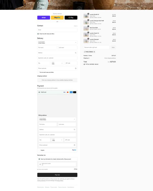 Guests on Earth checkout page showing Guests on Earth promo code box | Screenshot taken by SimplyCodes community member on Sep 16, 2025
