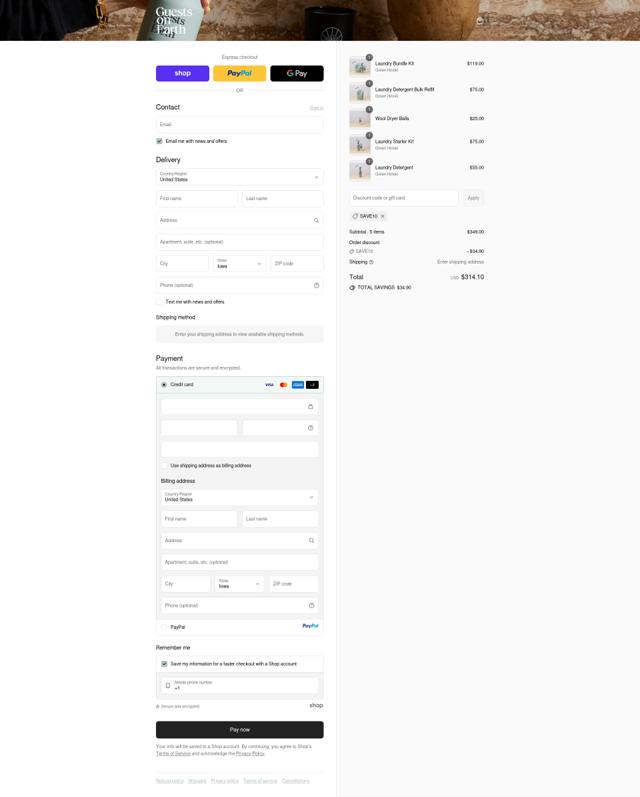 Guests on Earth checkout page showing Guests on Earth promo code box | Screenshot taken by SimplyCodes community member on Sep 16, 2025