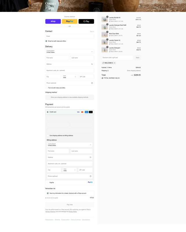Guests on Earth checkout page showing Guests on Earth promo code box | Screenshot taken by SimplyCodes community member on Sep 16, 2025