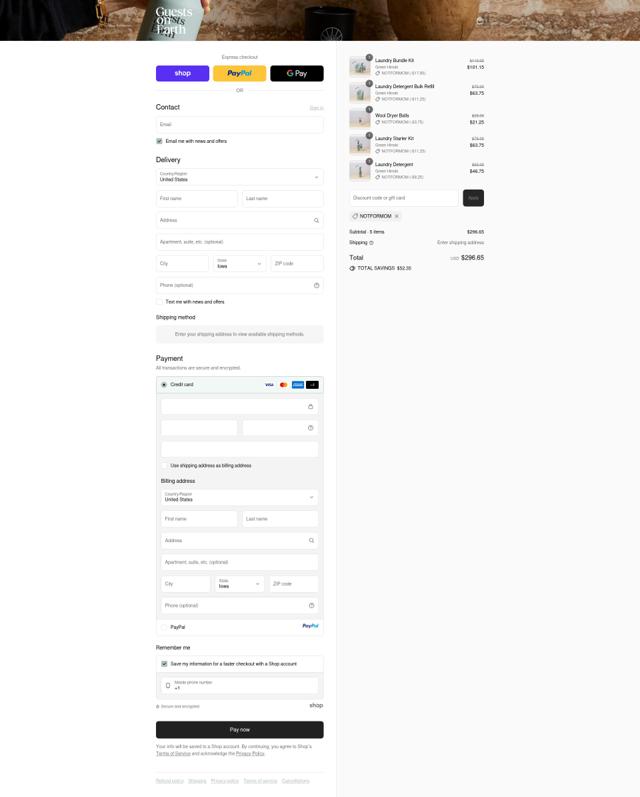 Guests on Earth checkout page showing Guests on Earth promo code box | Screenshot taken by SimplyCodes community member on Sep 16, 2025