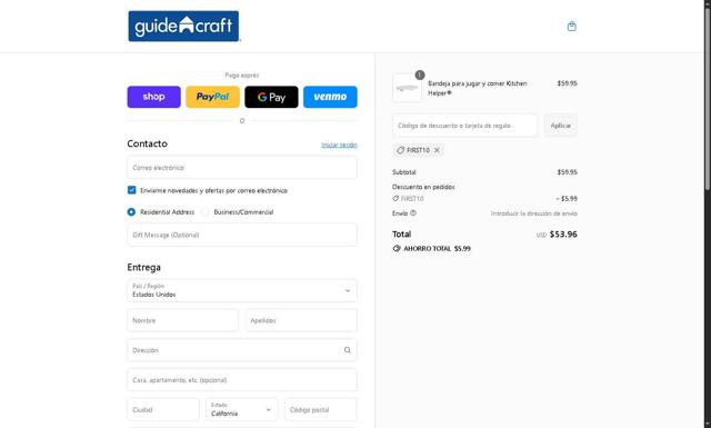 Guidecraft checkout page showing Guidecraft coupon code box | Screenshot taken by SimplyCodes community member on Sep 12, 2025