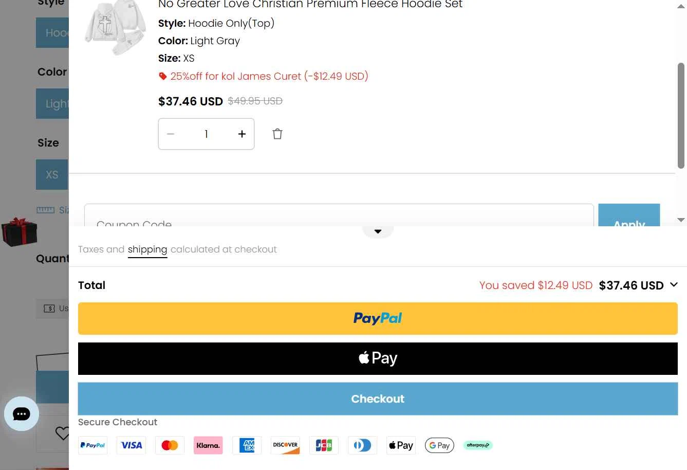 GuidingCross checkout page showing GuidingCross promo code box | Screenshot taken by SimplyCodes community member on Dec 29, 2025
