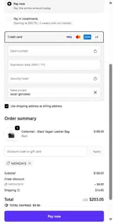 MONICA15 coupon verification screenshot