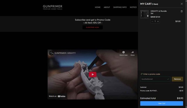 GUNPRIMER checkout page showing GUNPRIMER promo code box | Screenshot taken by SimplyCodes community member on Sep 7, 2025