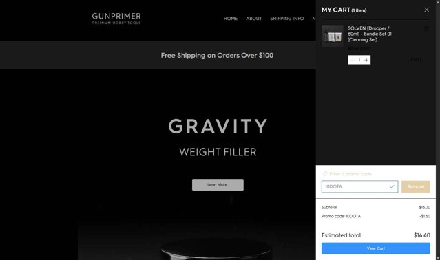 GUNPRIMER checkout page showing GUNPRIMER promo code box | Screenshot taken by SimplyCodes community member on Sep 7, 2025
