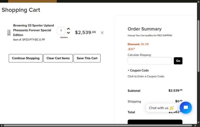 Gunsafes checkout page showing Gunsafes promo code box | Screenshot taken by SimplyCodes community member on Jul 15, 2025