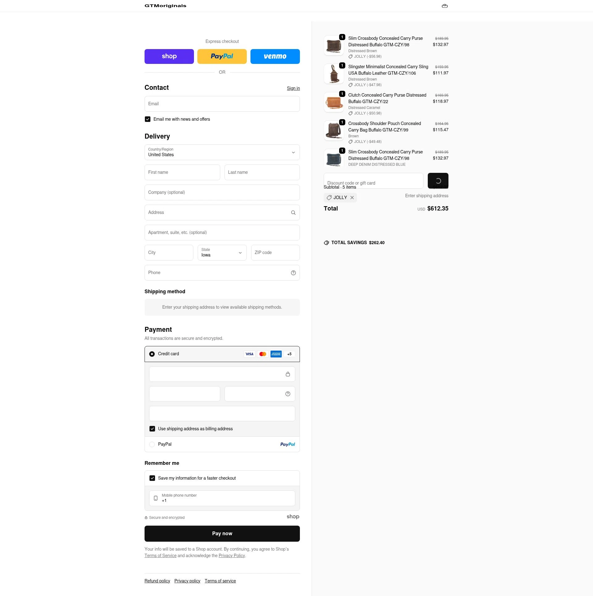 Gun Tote'N Mamas checkout page showing Gun Tote'N Mamas promo code box | Screenshot taken by SimplyCodes community member on Dec 27, 2025