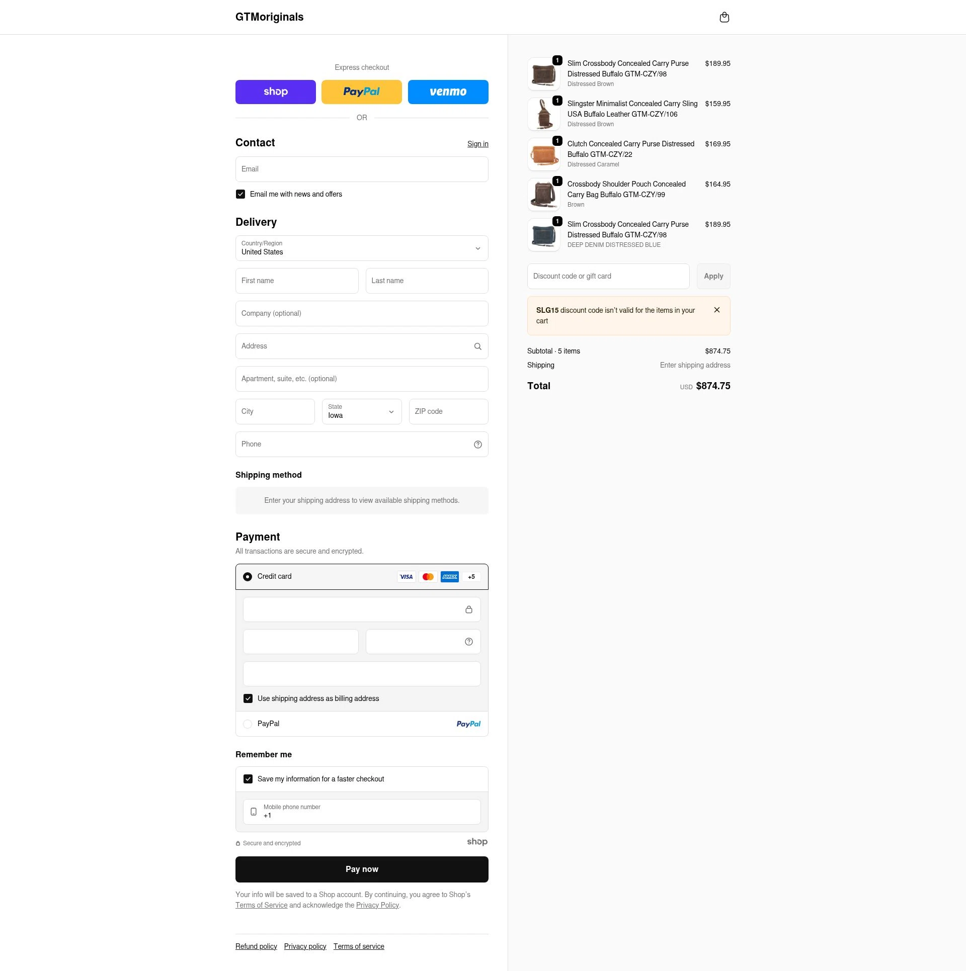 Gun Tote'N Mamas checkout page showing Gun Tote'N Mamas promo code box | Screenshot taken by SimplyCodes community member on Jan 1, 2026
