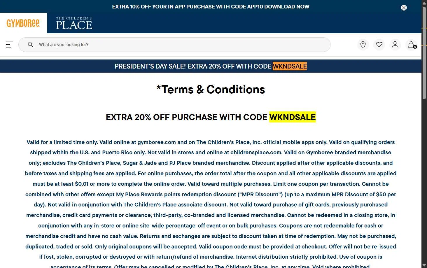 Gymboree checkout page showing Gymboree coupon code box | Screenshot taken by SimplyCodes community member on Feb 11, 2026