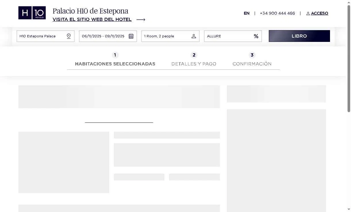 H10 Hotels checkout page showing H10 Hotels coupon code box | Screenshot taken by SimplyCodes community member on Nov 6, 2025