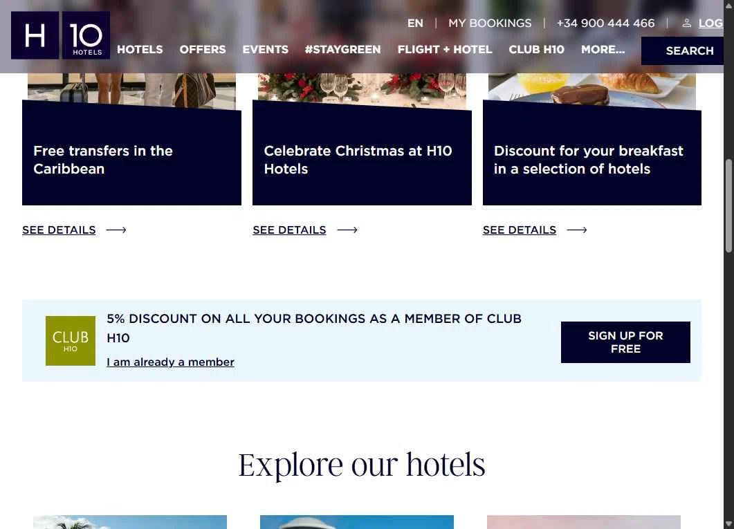 H10 Hotels checkout page showing H10 Hotels coupon code box | Screenshot taken by SimplyCodes community member on Dec 19, 2025