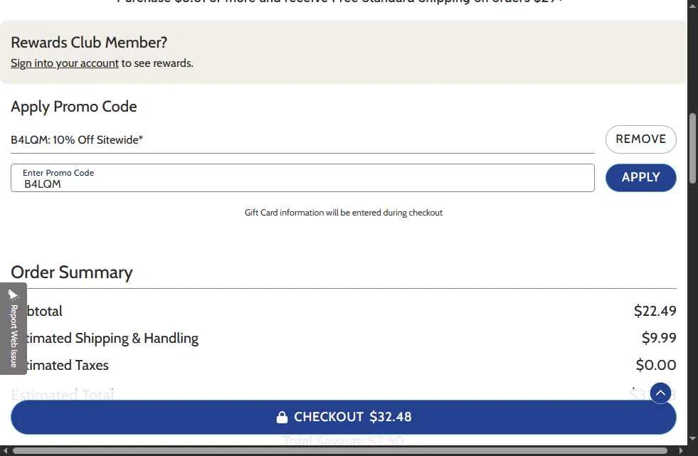Haband checkout page showing Haband promo code box | Screenshot taken by SimplyCodes community member on May 3, 2025
