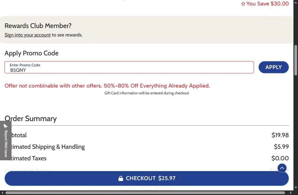 Haband checkout page showing Haband promo code box | Screenshot taken by SimplyCodes community member on May 10, 2025