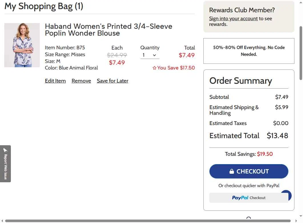 Haband checkout page showing Haband promo code box | Screenshot taken by SimplyCodes community member on May 17, 2025