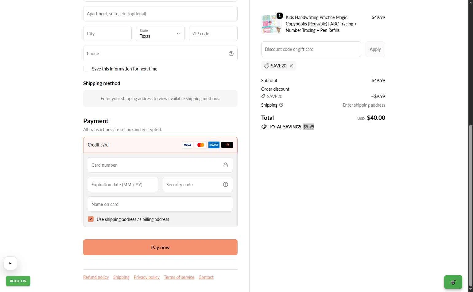 Hadley Designs checkout page showing Hadley Designs discount code box | Screenshot taken by SimplyCodes community member on Feb 1, 2026