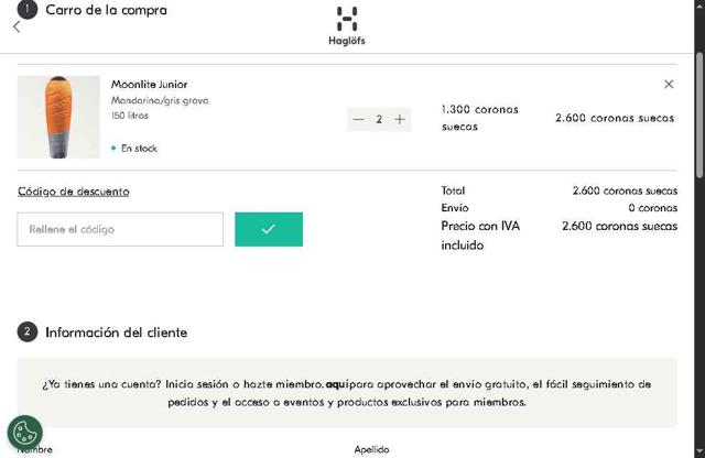 Haglöfs checkout page showing Haglöfs promo code box | Screenshot taken by SimplyCodes community member on Jul 27, 2025