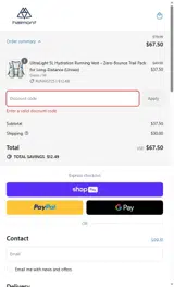 runfast25 coupon verification screenshot