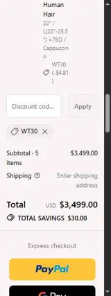 WT30 coupon verification screenshot