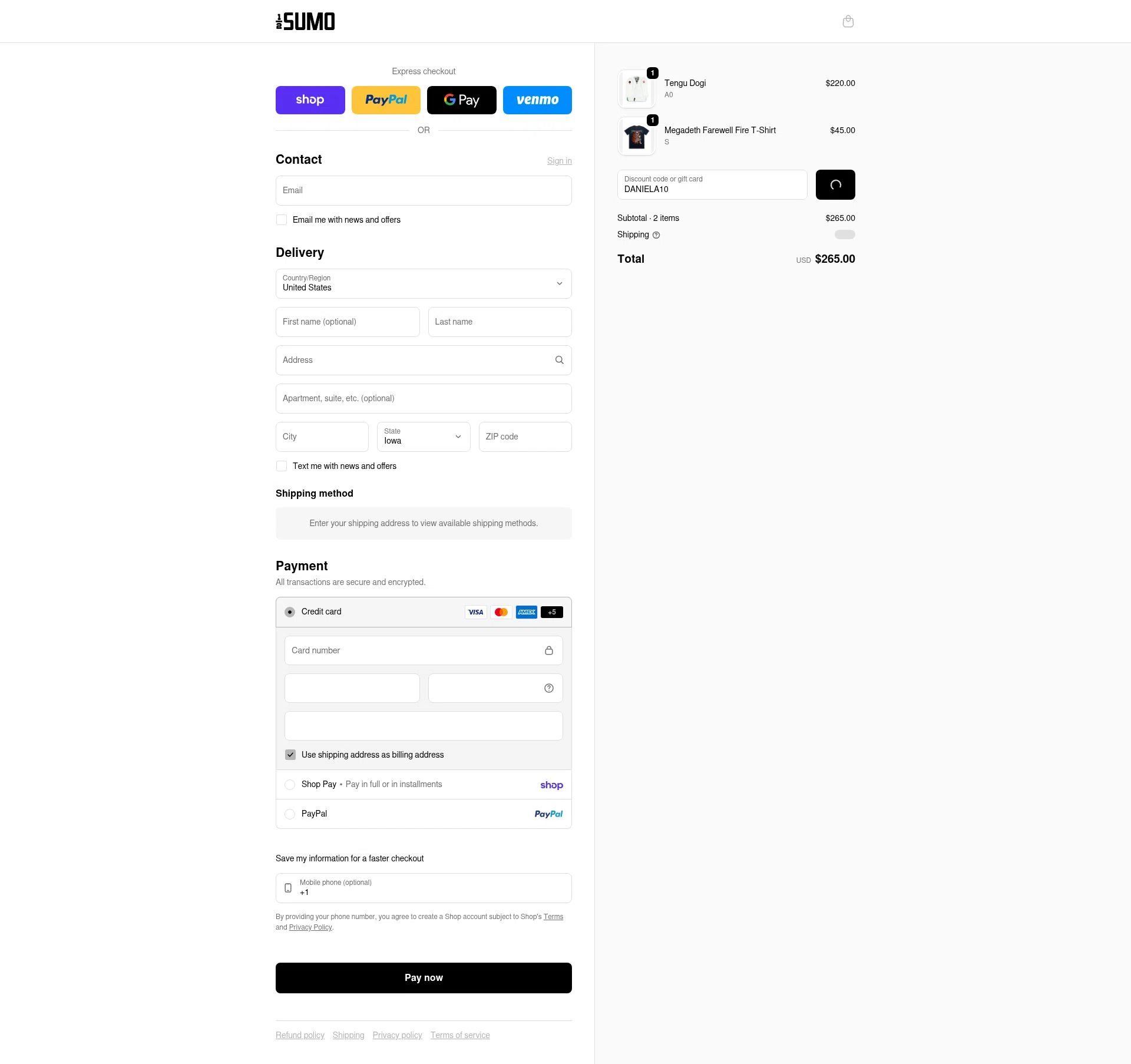 Half Sumo checkout page showing Half Sumo discount code box | Screenshot taken by SimplyCodes community member on Feb 12, 2026