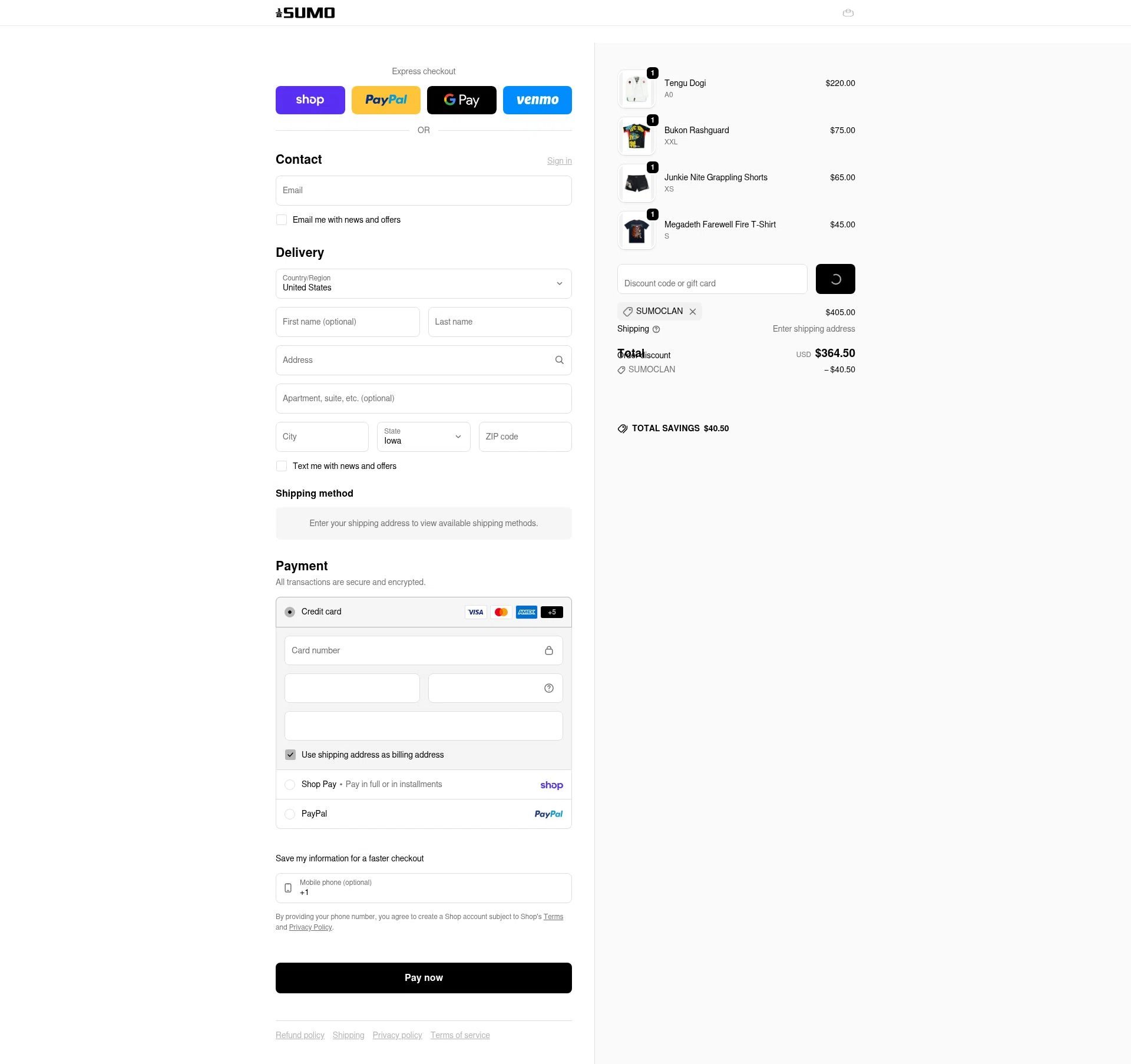 Half Sumo checkout page showing Half Sumo discount code box | Screenshot taken by SimplyCodes community member on Feb 3, 2026
