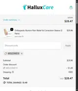 WELCOME10 coupon verification screenshot