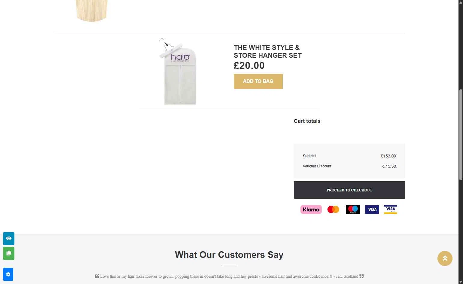 Halo Hair Extensions checkout page showing Halo Hair Extensions promo code box | Screenshot taken by SimplyCodes community member on Jan 17, 2026